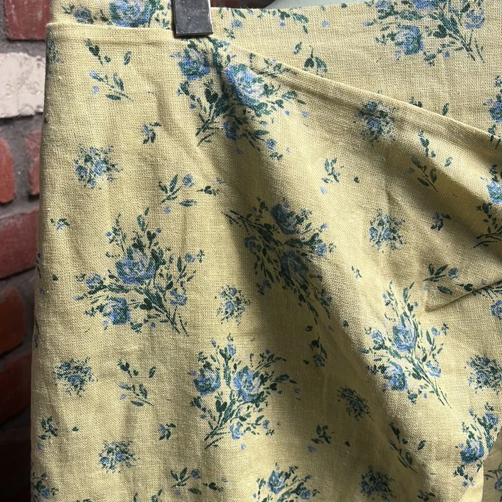 Maison D’Amelie Floral Linen Blend Wrap Skirt size Medium - Picture 2 of 7